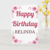 CARTE D'ANNIVERSAIRE FLORALE ROSE ÉLÉGANTE (Fleur jaune)