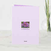 Carte d'Anniversaire Florale Rose violette pour la (Dos)