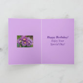 Carte d'Anniversaire Florale Rose violette pour la (Intérieur)