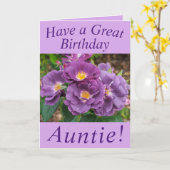 Carte d'Anniversaire Florale Rose violette pour la (Fleur jaune)