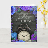 Carte d'anniversaire florale rustique en retard (Fleur jaune)