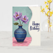 Carte d'anniversaire florale saphir (Fleur jaune)