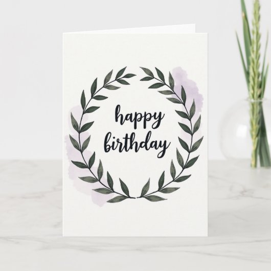 Carte d'anniversaire florale scriptée (Devant)