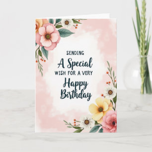 Carte d'anniversaire florale spéciale
