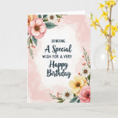 Carte d'anniversaire florale spéciale (Fleur jaune)