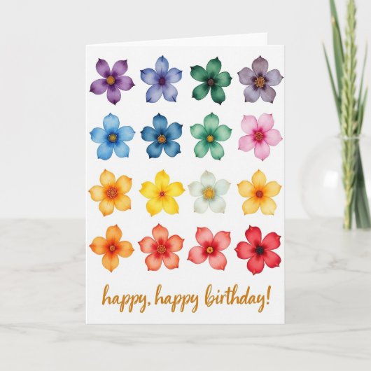 Carte d'anniversaire florale Spectrum (Devant)