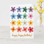 Carte d'anniversaire florale Spectrum (Fleur jaune)