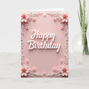 Carte d'anniversaire florale tendre