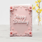 Carte d'anniversaire florale tendre (Fleur jaune)