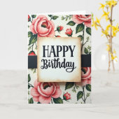Carte d'anniversaire florale texturée (Fleur jaune)