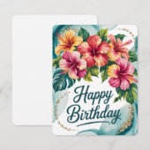 Carte d'anniversaire florale tropicale (Devant / Derrière)