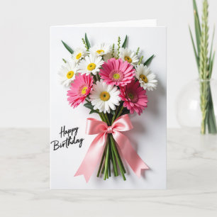 Carte d'anniversaire florale vibrante