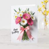 Carte d'anniversaire florale vibrante (Fleur jaune)