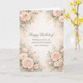 Carte d'anniversaire florale vintage | Aquarelle é (Fleur jaune)