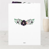 Carte d'anniversaire florale violette à cadre doré (Dos)