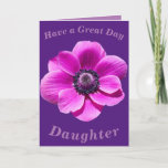 Carte d'anniversaire florale vive et audacieuse po<br><div class="desc">Une grande fleur d'anémone audacieuse fait une belle image pour cette carte d'anniversaire colorée pour une fille.  Tous les textes peuvent être facilement personnalisés.</div>