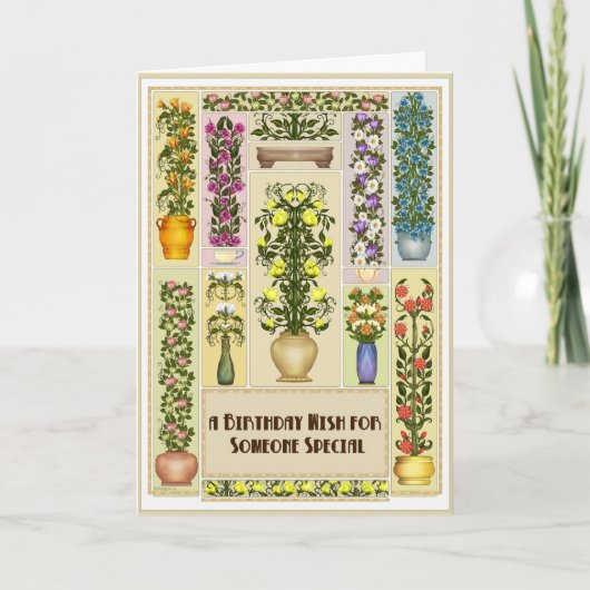 Carte d'anniversaire florissante (Devant)