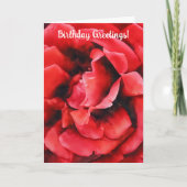 Carte d'anniversaire florissante Red Rose Petals A (Devant)