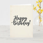 Carte d'anniversaire Flourished Script (Fleur jaune)