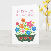 Carte d'anniversaire "Flower Power" (Fleur jaune)