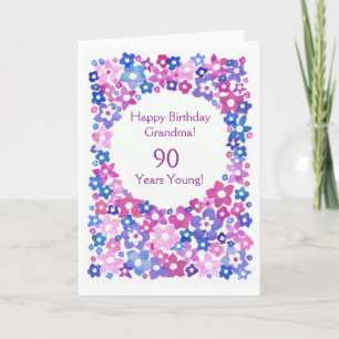 Carte d'anniversaire 'Flower Power' pour personnal