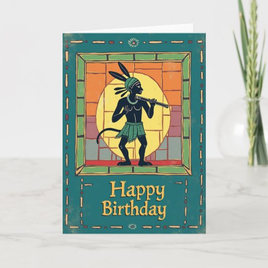 Carte d'anniversaire Flûte Dorée (Devant)