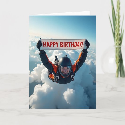 Carte d'anniversaire Flying Joy (Devant)