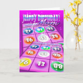 Carte d'anniversaire folle de bingo-test de maman (Fleur jaune)