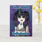 Carte d'anniversaire foncée de danseuse du ventre (Fleur jaune)