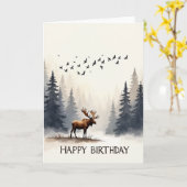 Carte d'anniversaire Forêt Brumeuse (Fleur jaune)