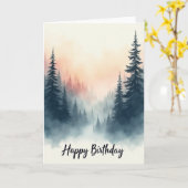 Carte d'anniversaire Forêt Paisible (Fleur jaune)