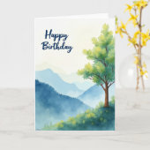Carte d'anniversaire Forêt Verdoyante (Fleur jaune)