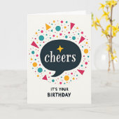 Carte d'anniversaire Formes Géométriques (Fleur jaune)