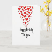 Carte d'anniversaire Formes Rouges Joyeuses (Fleur jaune)