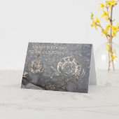 Carte d'anniversaire fossile (Fleur jaune)