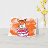 Carte d'anniversaire Fox (Fleur jaune)