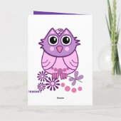 Carte d'anniversaire fraîche de hibou de flower (Dos)