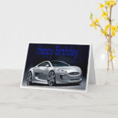 Carte d'anniversaire fraîche de voiture de sport (Fleur jaune)