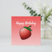 Carte d'anniversaire fraise (Debout devant)
