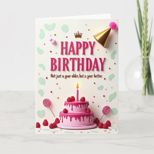 Carte d'anniversaire framboise
