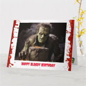 Carte d'anniversaire Frankenstein (Fleur jaune)