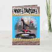 Carte d'anniversaire freestyle breakdance (Devant)
