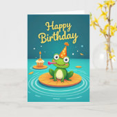 Carte d'anniversaire Froggy (Fleur jaune)
