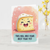 Carte d'anniversaire Fromage Joyeux (Fleur jaune)