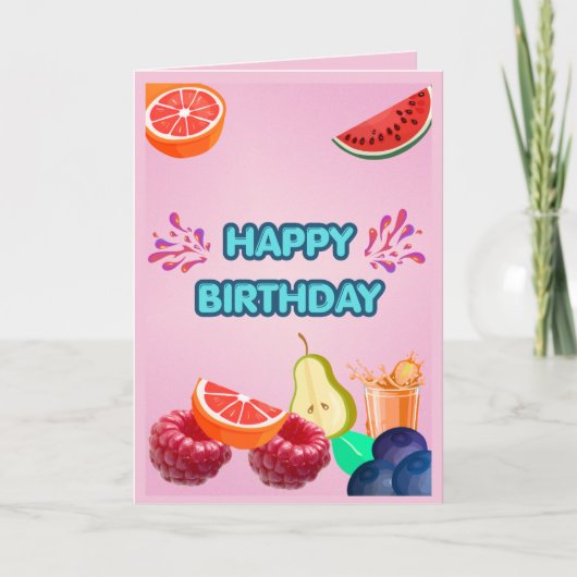 Carte d'anniversaire Fruit Coloré Joyeux (Devant)