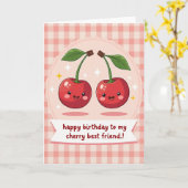Carte d'anniversaire Fruit Rouge Sucré (Fleur jaune)
