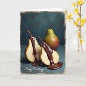 Carte d'anniversaire Fruit sarcelle (Fleur jaune)