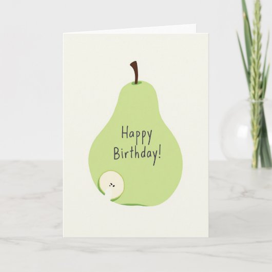Carte d'anniversaire Fruit Vert Sucré (Devant)