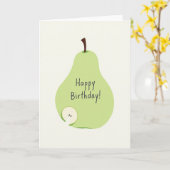 Carte d'anniversaire Fruit Vert Sucré (Fleur jaune)