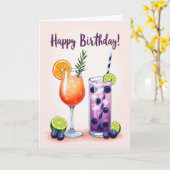 Carte d'anniversaire Fruitée (Fleur jaune)